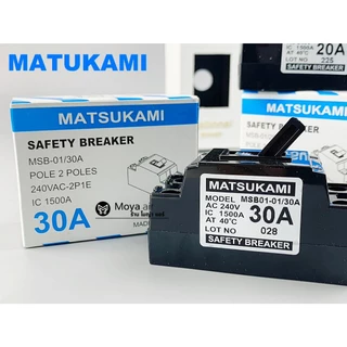 MATSUKAMI เบรคเกอร์ , เบรกเกอร์ 20A , 30A (เซฟตี้เบรคเกอร์) พร้อมฝามาตรฐาน และฝาสี สีดำ สีบรอนซ์ สีขาว