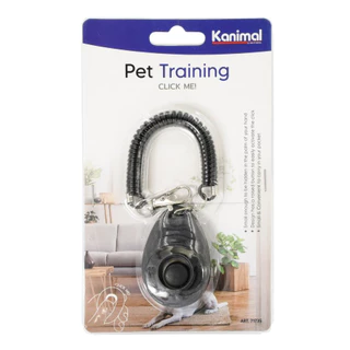 [71735] Kanimal Dog Clicker คลิกเกอร์ฝึกสุนัข อุปกรณ์สำหรับฝึกสุนัข ของเล่นสุนัข พร้อมสายคล้องมือ ขนาด 4x6 ซม. (สีดำ)