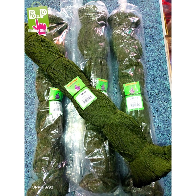 ด้ายไนล่อน ด้ายไนล่อนสีเขียว ด้ายซูดาง งานฝีมือ งานกระติบข้าว 1มัด (1มัดมี10ใจ)