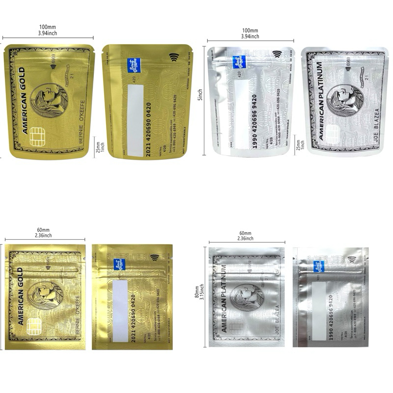 High Quality Mylar Zip Bag Packaging Matte Amеrican Exprеss 1/3.5gr Smell Proof Water Proof