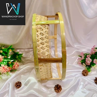 ขันโตกลาดอกพิกุล งานฝีมือ (Handmade) ขันโตก ขันโตกใส่อาหาร โตกกระด้ง ขันโตกใส่อาหาร ชั้นวางไม้ไผ่ ไม้ไผ่แท้ 100%
