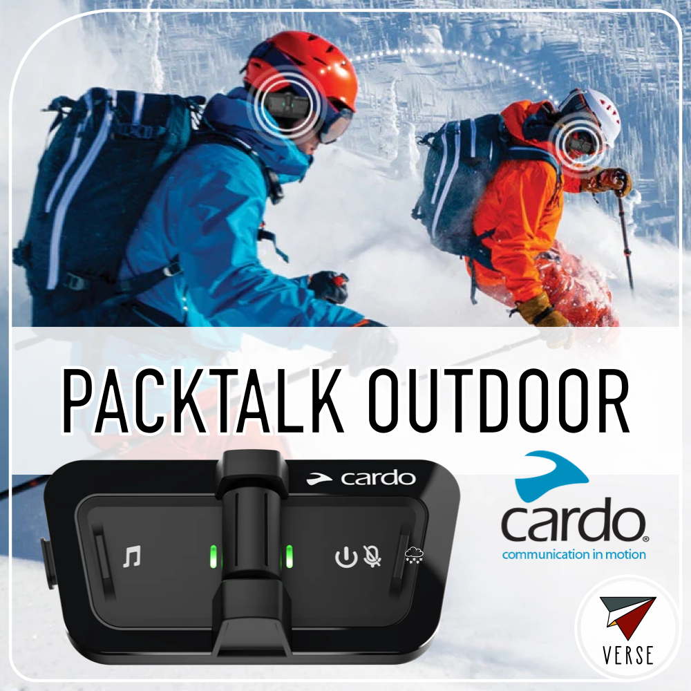 Cardo Packtalk Outdoor สำหรับสกีและสโนว์บอร์ด หูฟังบลูทูธติดหมวกกันน็อค | Ski & Snowboard Handsfree 