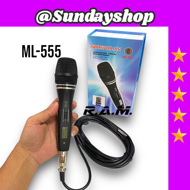 ไมค์โครโฟน ไมค์สาย Soundmilan รุ่น ML-555 ไมค์ร้องเพลง ไมค์พูด Microphone