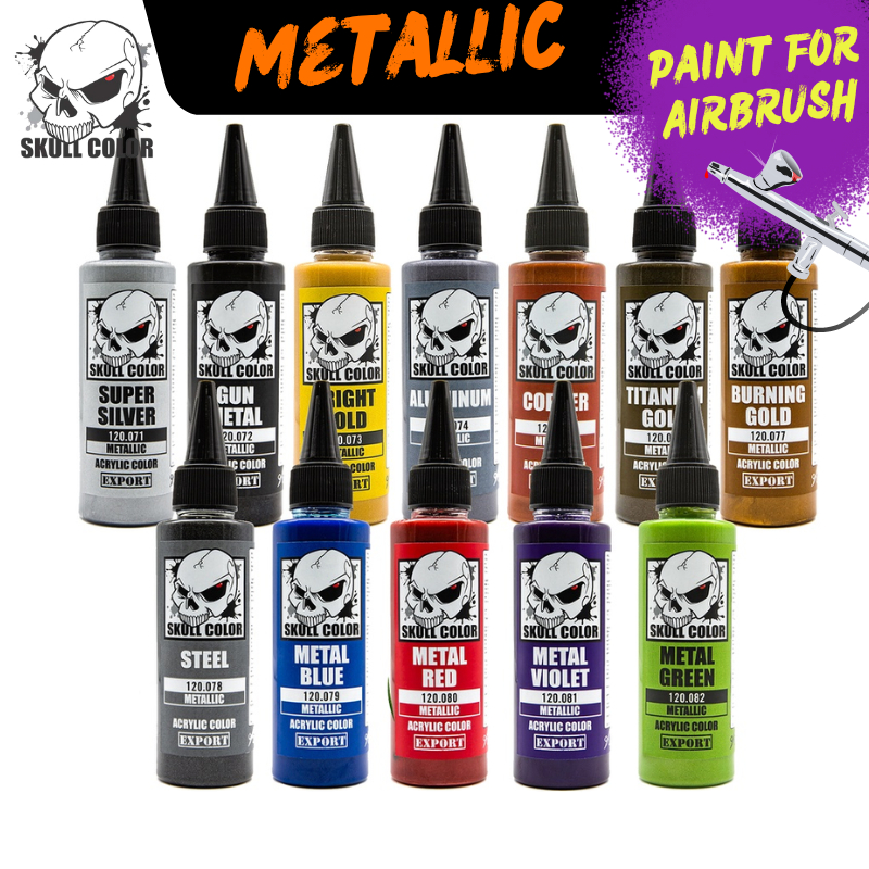 Skull Color : Metallic สีพร้อมใช้สำหรับแอร์บรัชสูตร Acrylic ขนาด 60ml