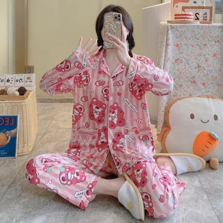 💥มาใหม่พร้อมส่ง💥 ชุดนอนเซต ชุดนอนผู้ใหญ่ แขนยาว+ขายาว ผ้าคอตตอน ลายน่ารักๆ มีให้เลือกหลายลาย อก42 ฟรีไซส์ CC2