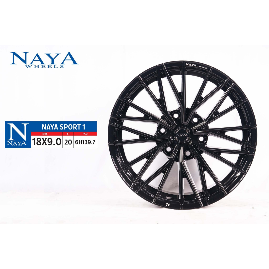 ล้อแม็ก NAYA รุ่น SPORT-1 18x9.0 6X139.7 ออฟเซ็ต+20 สีดำเงาทั้งวง ราคาต่อวง