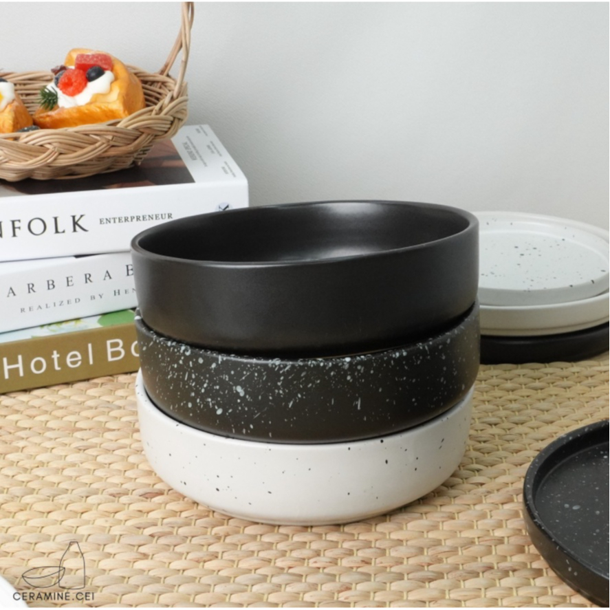 Minimal Stone Bowl ชามหินขอบตั้งสไตล์มินิมอล ขนาด 7.5 นิ้ว เข้าไมโครเวฟได้