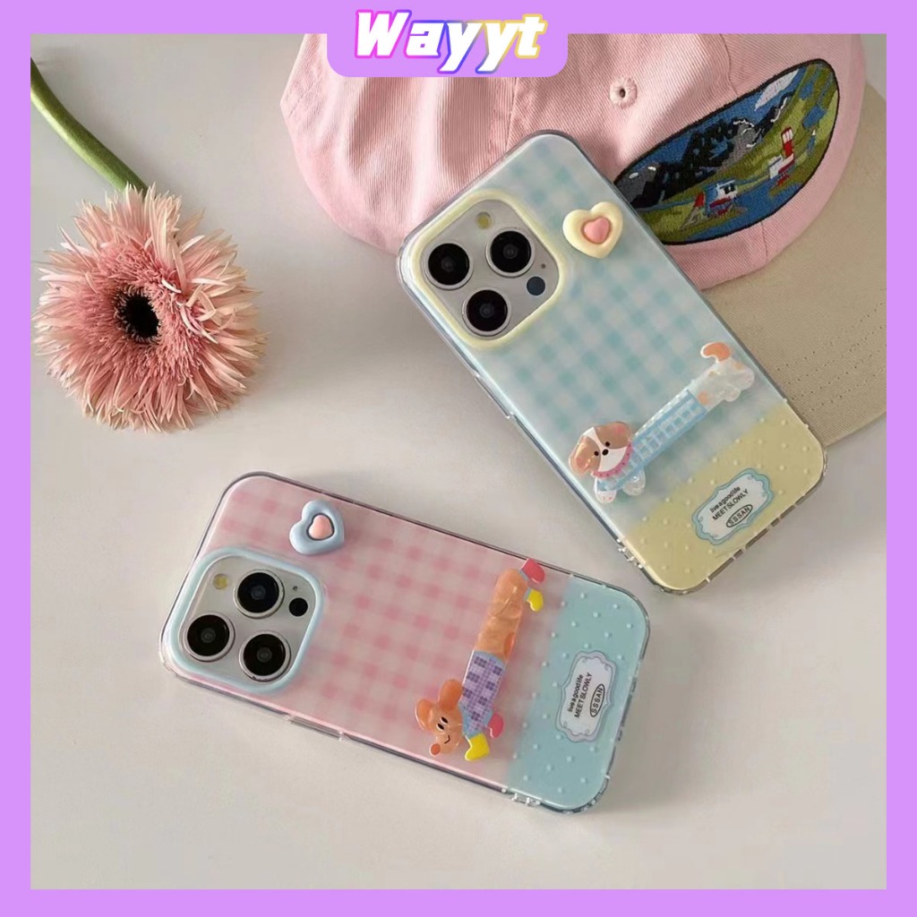 สินค้าใหม่ for iPhone 15 Pro Max 14/13/12/11 พกง่ายๆ case เคสไอโฟน11 บางเบาพกพาง่าย การ์ตูน ลูกสุนัข รูปหัวใจ case