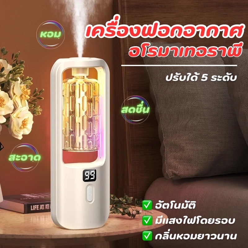 AD159 เครื่องปรับอากาศ อโรมาเทอราพี ปรับระดับได้ 5 ระดับ พร้อมแสงไฟ ชาร์จUSBได้ ใช้ได้ทุกที่ในบ้าน