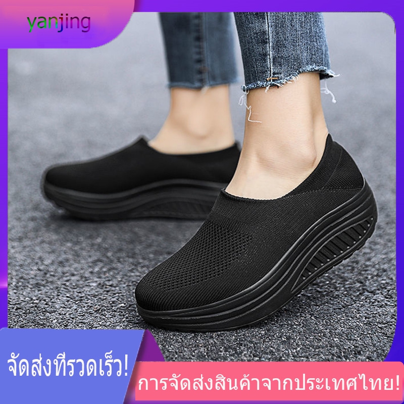 การจัดส่งในประเทศไทยรองเท้าหนา ๆ รองเท้าสปอร์ตผู้หญิงที่สะดวกสบายและระบายอากาศได้ ขนาดใหญ่ 41 42