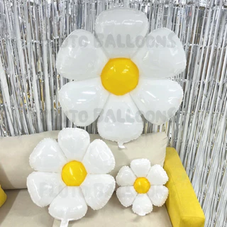 🎈 ลูกโป่งเดซี่ หน้ายิ้ม สีขาว มี 3 ขนาด เล็ก กลาง ใหญ่ [ร้านไทย]🎈