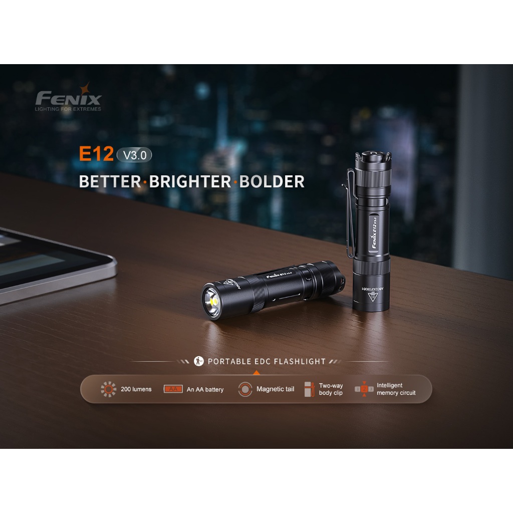 ไฟฉาย Fenix  E12 V3.0 PORTABLE EDC FLASHLIGHT สินค้าตัวแทนในไทย
