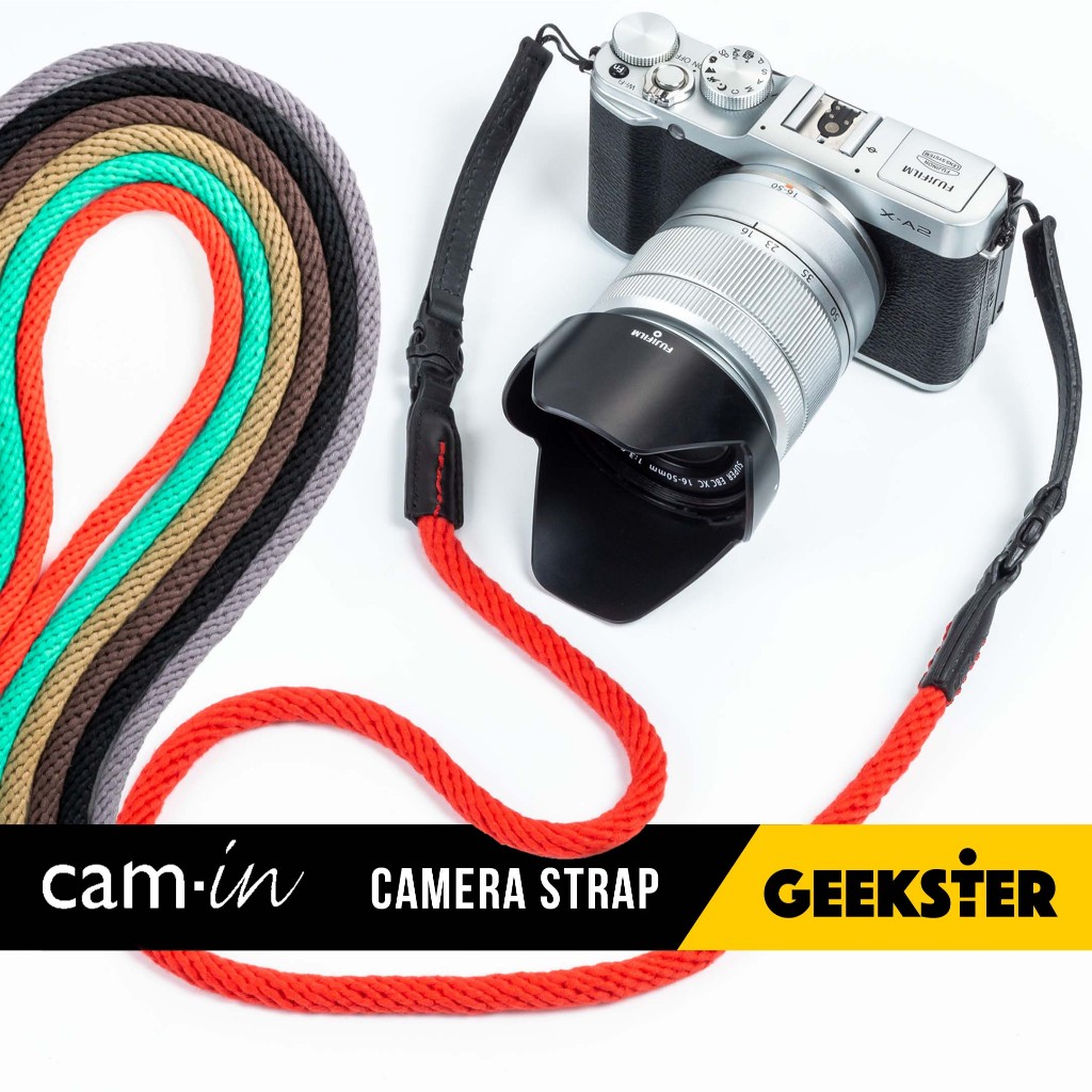 สายคล้องกล้อง Cam-in ยอดนิยม ปลายเชือกสลิง ( สายคล้องคอ Cam in สายคล้อง สาย กล้อง เชือก camera neck strap )