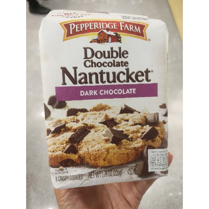 Pepperidge Farm Double Chocolate Nantucket Crispy Cookies 220g.คุกกี้ผสมช็อคโกแลต 220กรัม