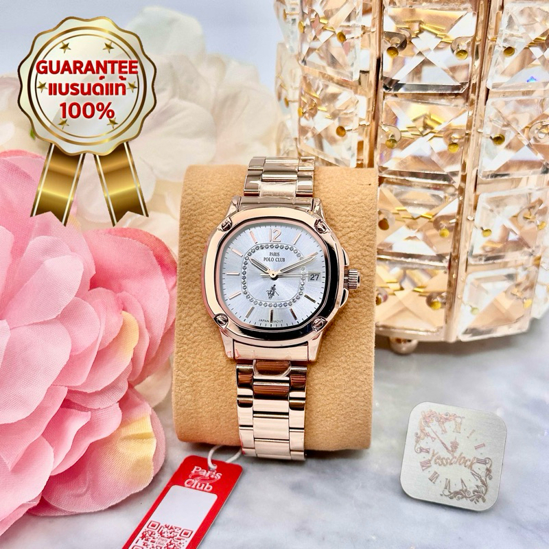 🎗️เก็บโค๊ดลดเพิ่ม🎗️🎁 ParisPoloClub 💢แบรนด์แท้💯% ประกันศูนย์1ปี‼️ รุ่น  PPC-DA01, PPC-DA19นาฬิกาผู้หญ