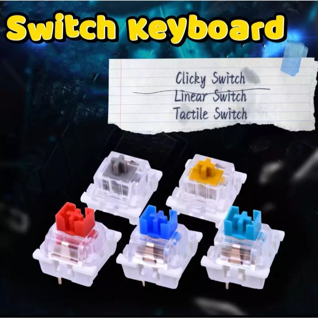 Switch Blue Switch,Red Switch kang whiteปุ่มสวิตช์ Mechanical Keyboard (SwitchแบบCherry Mx)3ขา 5 ขา