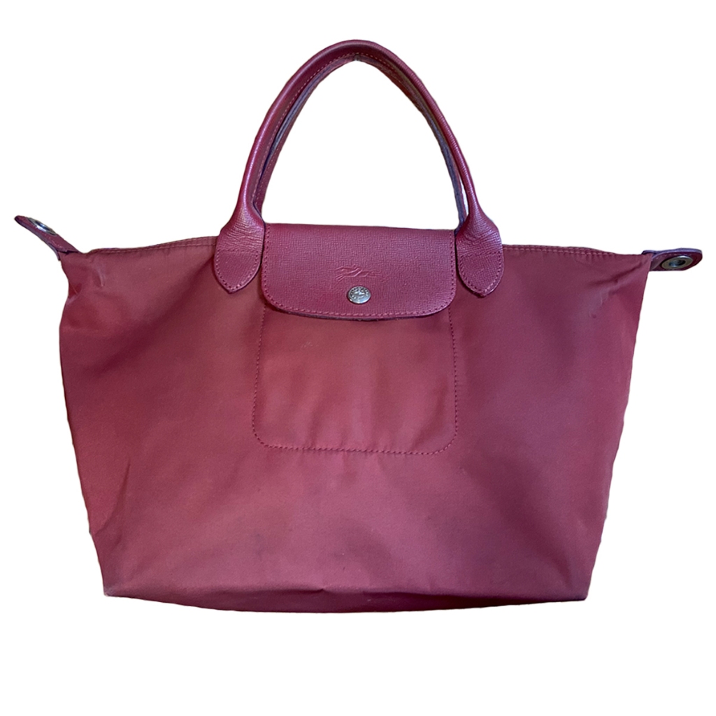 กระเป๋าถือพร้อมสายสะพายผู้หญิง Longchamp Le Pliage Neo สีแดง Size M