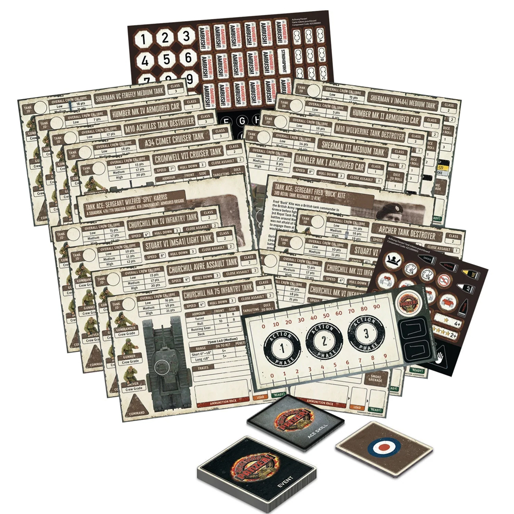 (WARLORD) Achtung Panzer Cards Bundle BRITISH Achtung Panzer! Vital Intelligence: British (Cards ONL