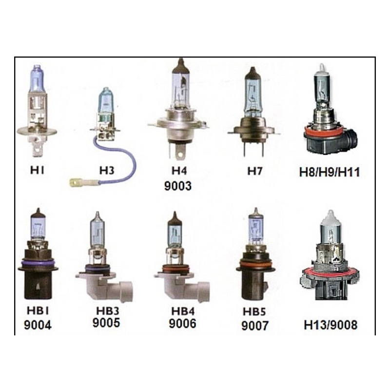 หลอดไฟH1 H3 H4 H7 H8 H11 HB3/9005 HB4/9006  H16 12v 1หลอด