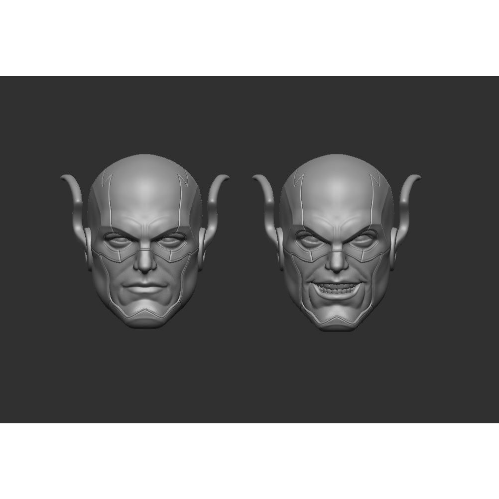 Flash and reverse Flash - Headsuclpt for Action Figures 3D print model
