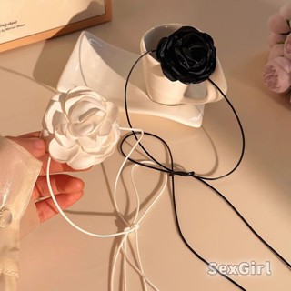 สร้อยคอดอกกุหลาบ โชคเกอร์สายเซ็กซี่ รูปทรงดอกไม้จำลอง สไตล์ฝ…