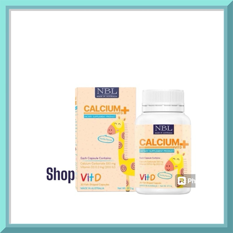 NBL Calcium + VIT D แคลเซียมเหลว ผสมวิตามินดี 3 (30 แคปซูล)