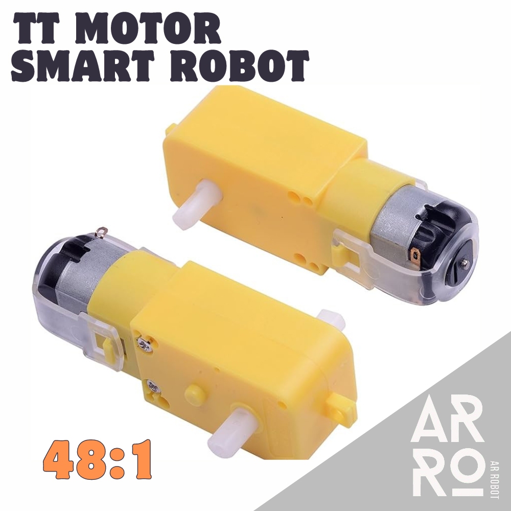 TT Motor smart robot car TT motor มอเตอร์เหลือง มอเตอร์ 3-6VDC 5VDC 1:48 2 แกน