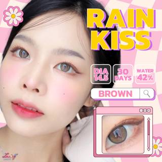 🔥คอนแทคเลนส์✨ขนาดกลาง✨Brown/Gray✨ Rain Kiss (Luxzylens)