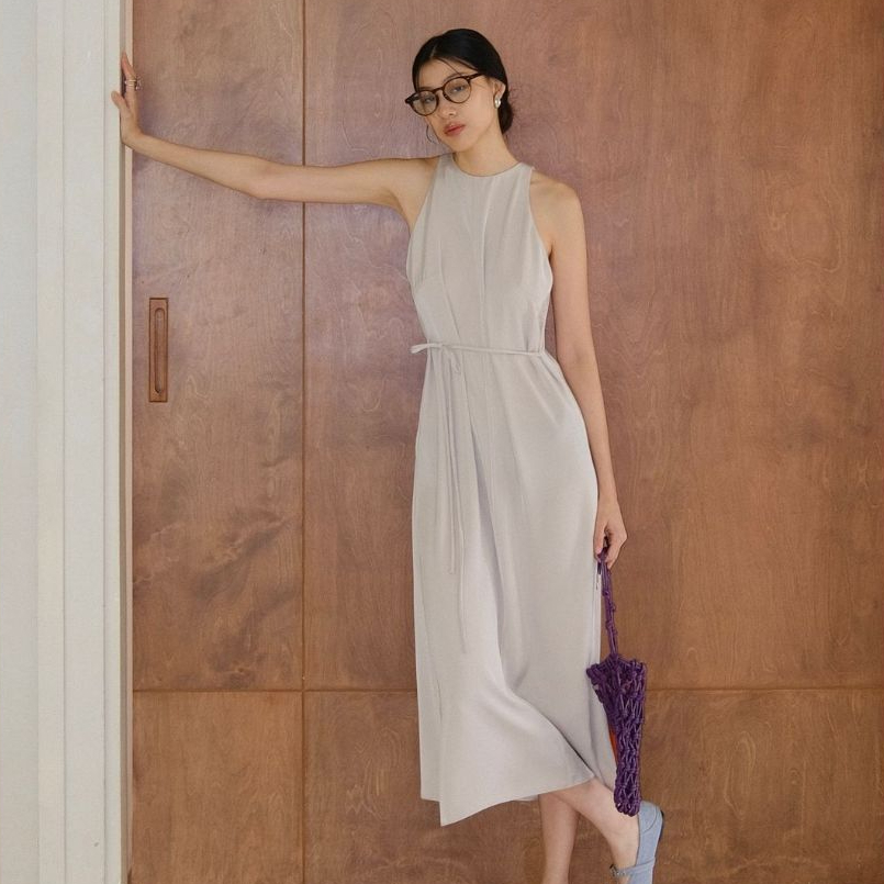 5pm.sun | daydream dress : เดรสยาวผ้า silky satin พร้อมเชือกผูกรอบเอว nice for wedding :-)