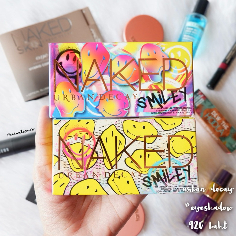 พร้อมส่ง! ❤️ urban decay x smiley mini eyeshadow palette - chill happy/mucho