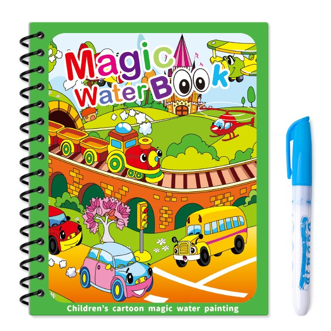 สมุดระบายสีน้ำ Magic Water Book ระบายด้วยน้ำเปล่า ระบายซ้ำได้ แถมปากกา 1 ด้าม สมุดระบายสีเด็ก แห้งเองใน 10 นาที ราคา ถูกที่สุด ดีลบีเคเค แกลเลอรีภาพที่ 7