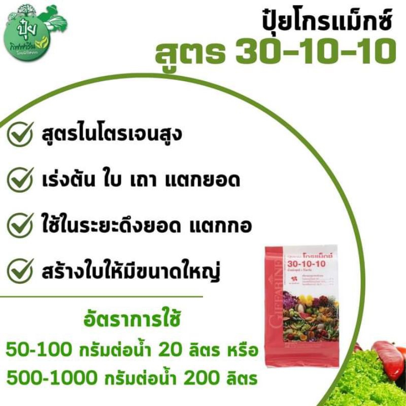 ปุ๋ยเกล็ดโกรแม็กซ์ 30-10-10 1กก.