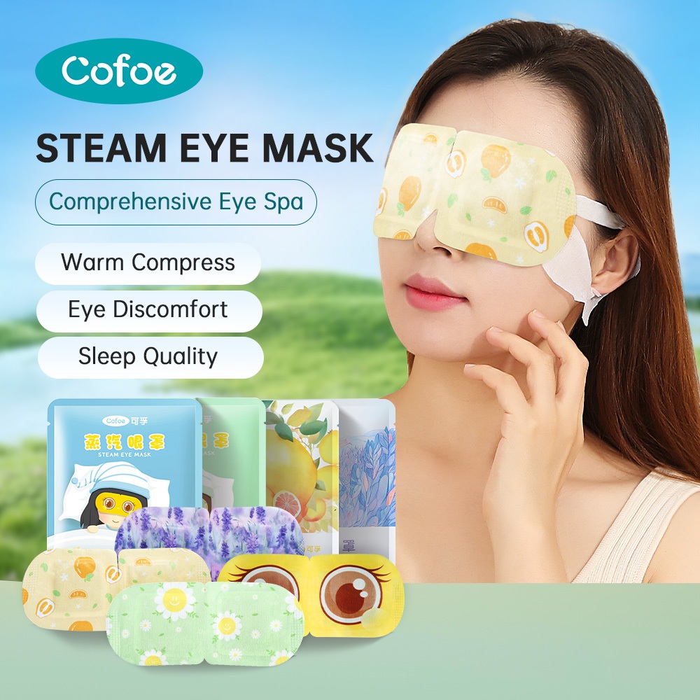 Cofoe ผ้าปิดตาไอน้ำ ให้ความอุ่น ช่วยให้ผ่อนคลาย นอนหลับได้ดี 10 ชิ้น