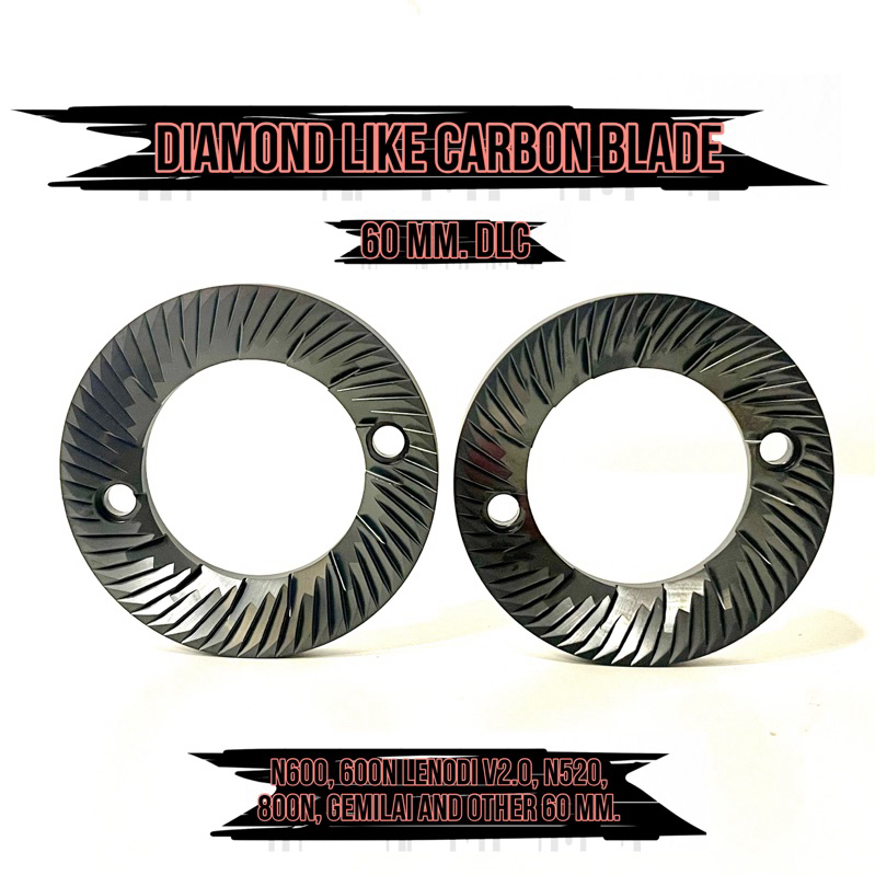 DLC Black coating Burrs เฟืองบด DLC ขนาด 60 mm. สำหรับ N600, 600N Lenodi V2.0, N520, 800N, Gemilai
