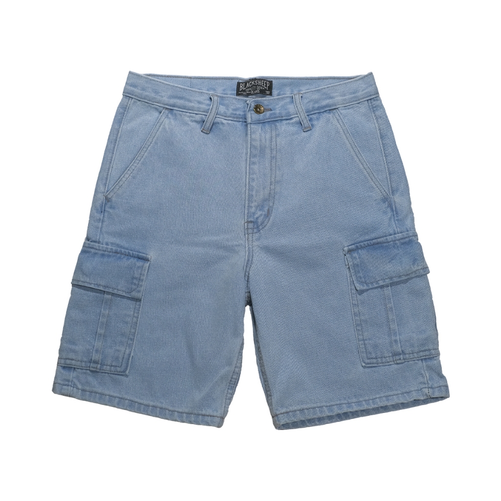 Blacksheepjeans กางเกงยีนส์ขาสั้นCargoผู้ชาย สีอ่อน รุ่น BSPSI-240321