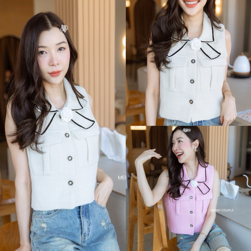 เสื้อคอปก แขนกุด  ทรง Vest