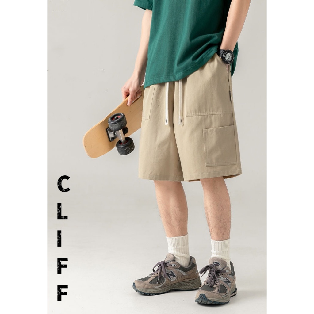 CLIFF -COD✅กางเกงขาสั้นผู้ชาย กางเกงห้าส่วนทรงหลวมลำลอง กางเกงขากว้าง 4สีให้เลือก รูปที่ 2