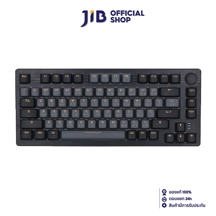 WIRELESS KEYBOARD (คีย์บอร์ดไร้สาย) DAREU EK75 PRO (BLACK-GOLD) (DAREU FIREFLY SWITCH RGB EN/TH)