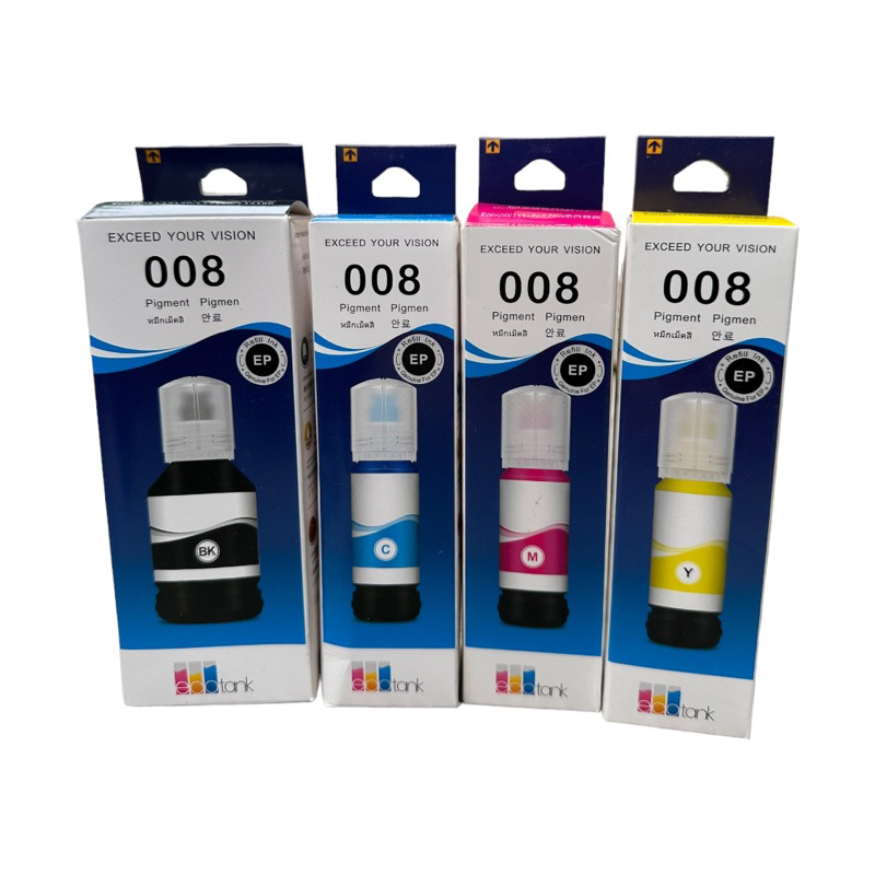 หมึกเติมใช้กับเครื่องปริ้นEPSON 008 Bk C M Y L6560 L6570 L6580เทียบเท่า