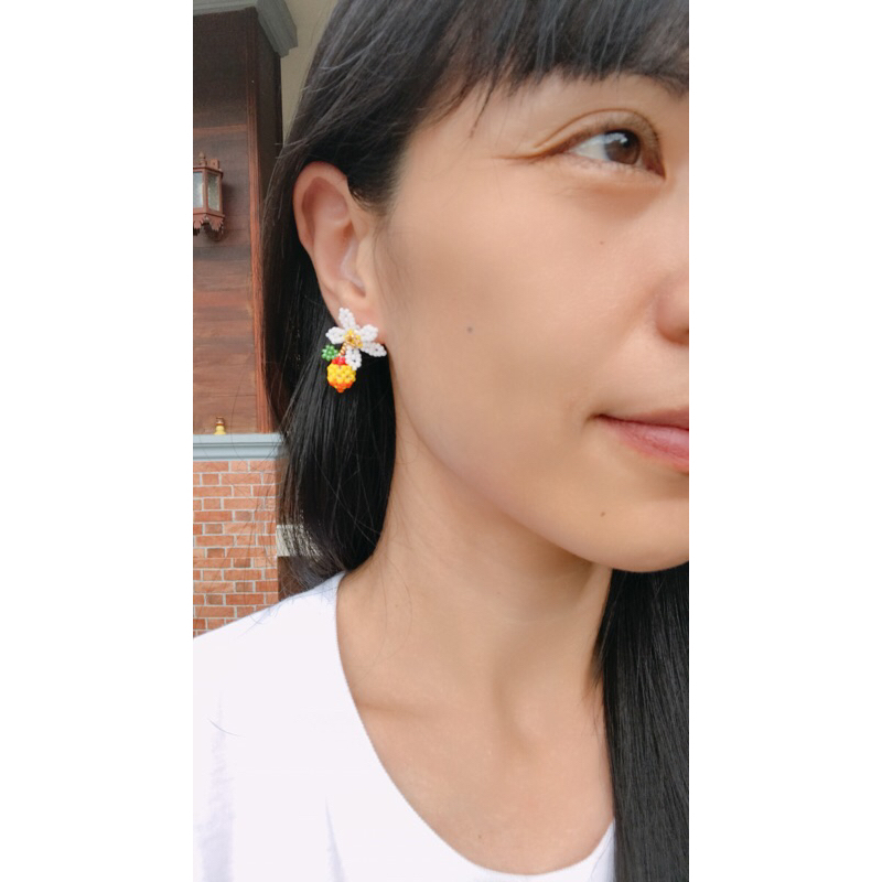 ต่างหูดอกไม้แบบมินิ(สามมิติ)งานHandmade)
