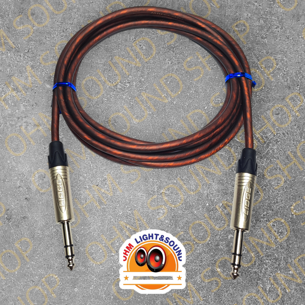 สายสัญญาณ TRS TO TRS 6.35  สาย 6 mm 8 สี อย่างดี หุ่มท่อหดทุกจุด แจ็ค กีต้าร์ สายไมค์ LIDGE cm