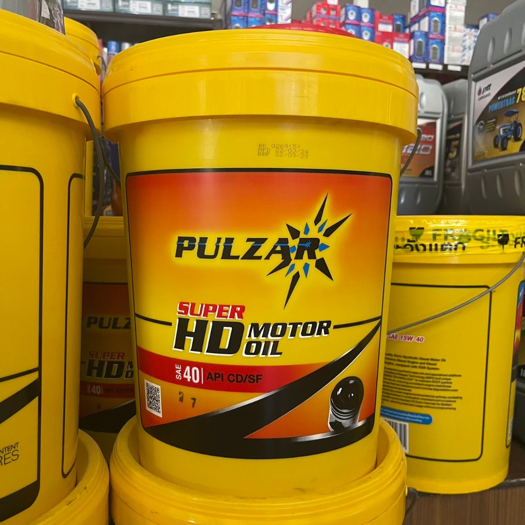 PULZAR น้ำมันเครื่อง เพาวซ่าร์ ซุปเปอร์ เอชดี เครื่องยนต์ ดีเซล / เบนซิน เกรดรวม เบอร์ 40 ขนาด 18 ลิตร