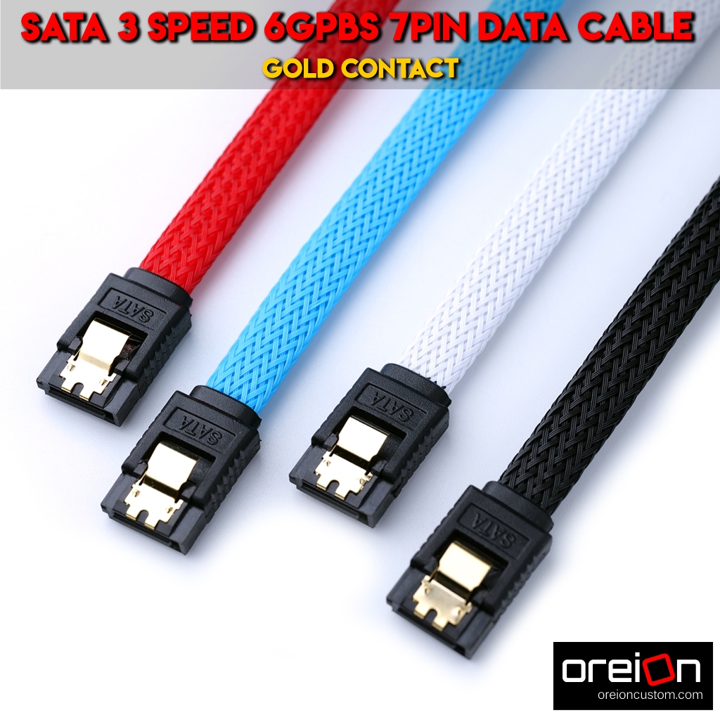 สาย SATA3 6Gbps หุ้มสายถัก 7Pin data cable HDD SSD เลือกสีได้ [พร้อมส่ง][ประกัน 1ปี ]