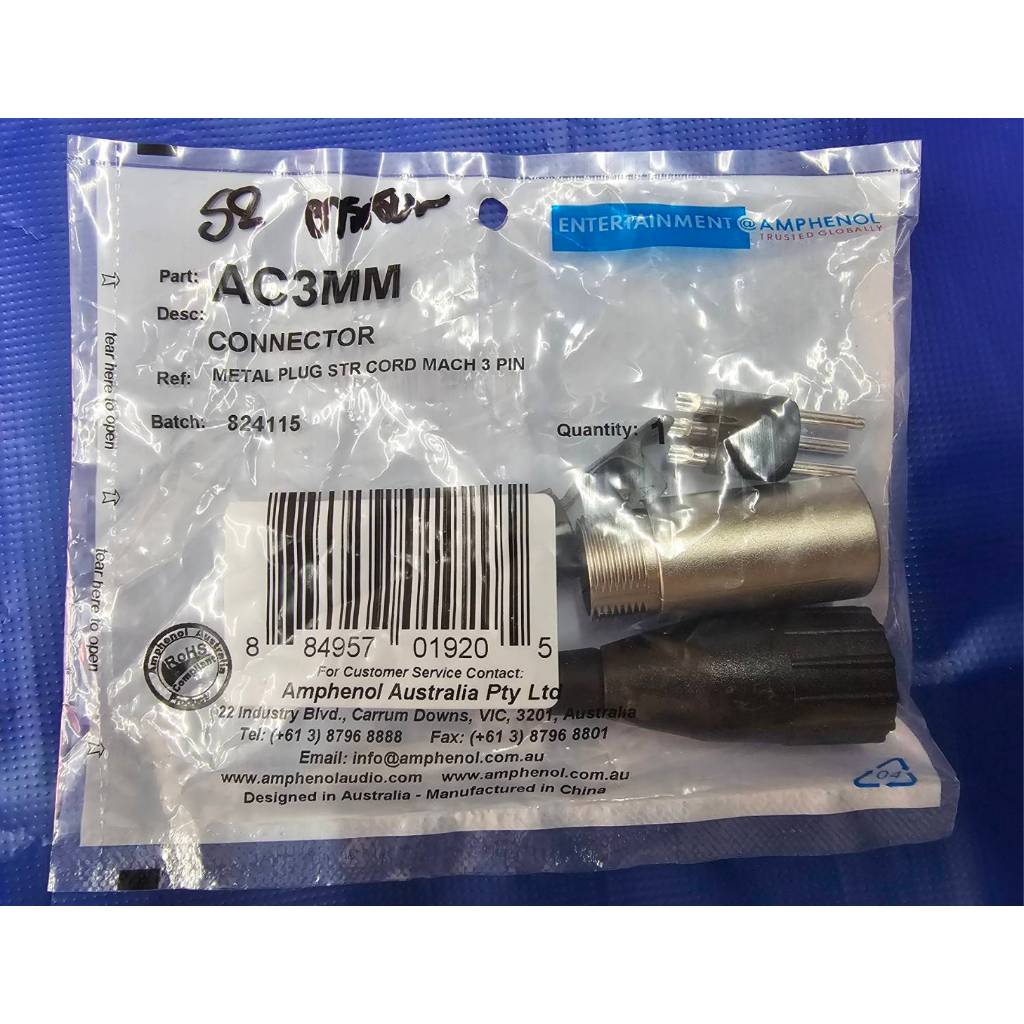 Amphenol แจ็กXLR ตัวผู้ AC3MM
