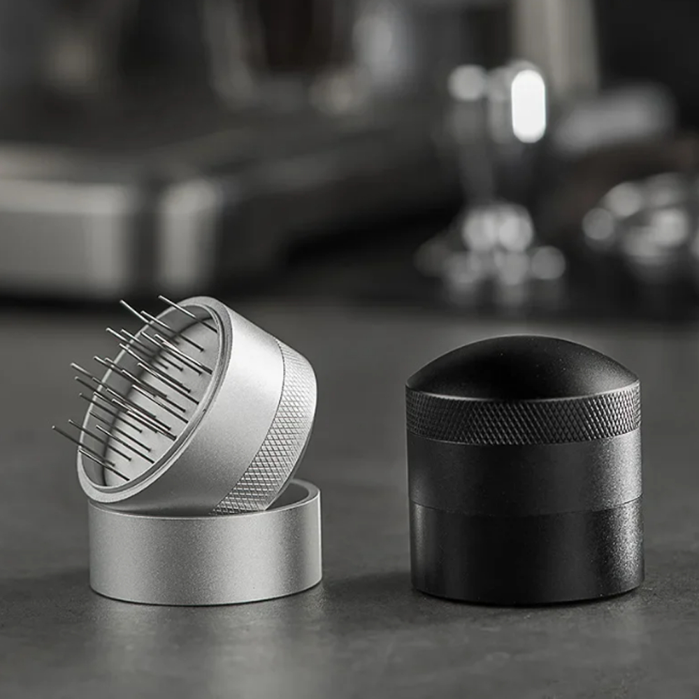 พร้อมส่ง!! Coffee Needle Tamper แทมเปอร์เข็ม เกลี่ยผงกาแฟ 51/58mm. สีดำและเงิน ราคา ถูกที่สุด ดีลบีเคเค แกลเลอรีภาพที่ 2