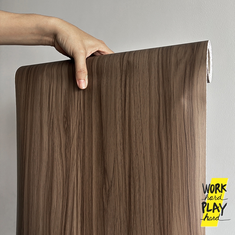 WHPH shop สติกเกอร์ติดเฟอร์นิเจอร์ ลายไม้ Chestnut Wood ยาว 2 ม แต่งบ้าน mid century modern มินิมอล