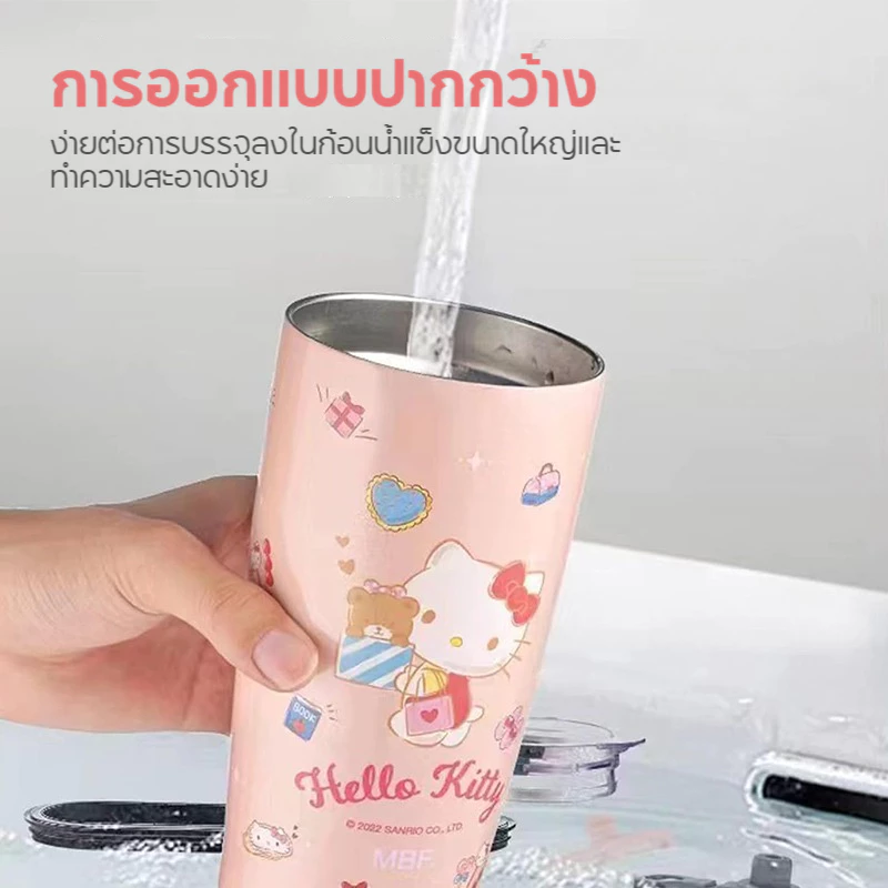 กระติกน้ำร้อนสเตนเลส 304 สองชั้น ลายซานริโอ้ 600 มล. thumbnail 8