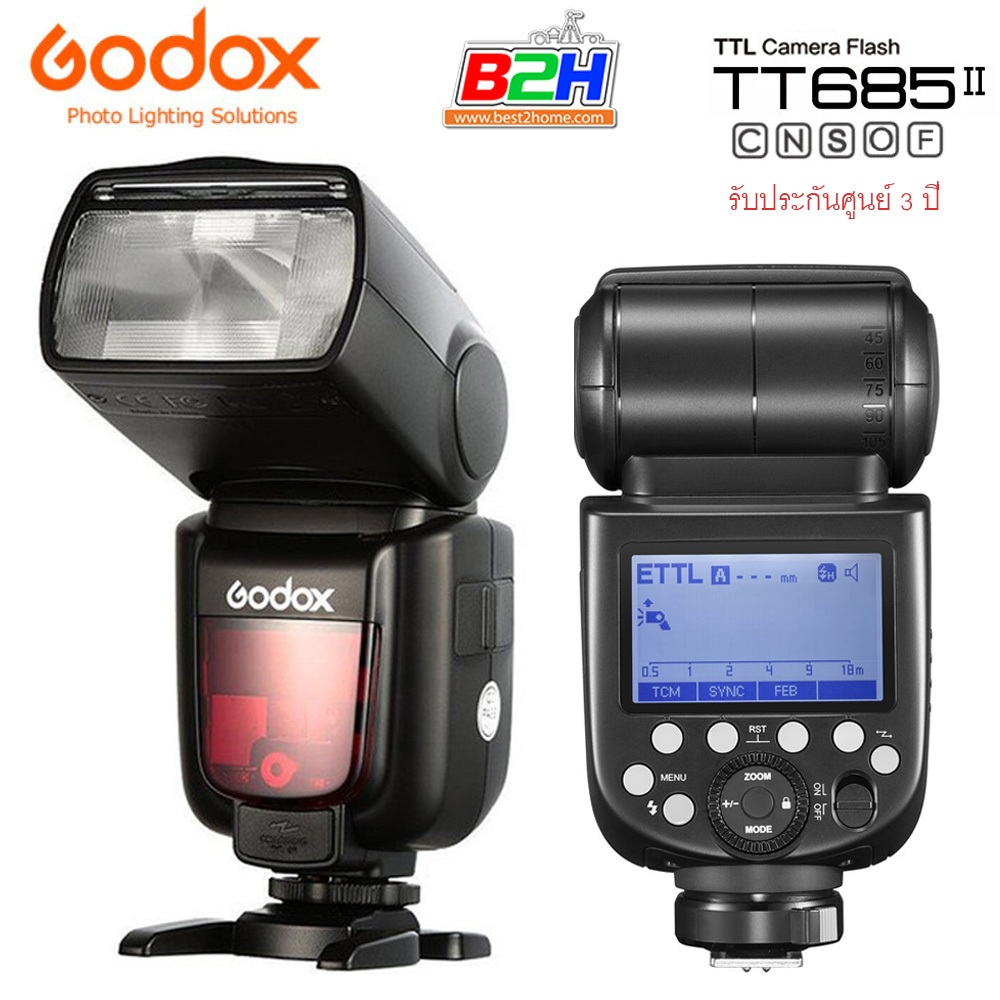 Godox Flash TT685II HSS , TTL - กล้อง Canon , Fujifilm , Nikon, Olympus , Panasonic , Sony รับประกันศูนย์ 3 ปี