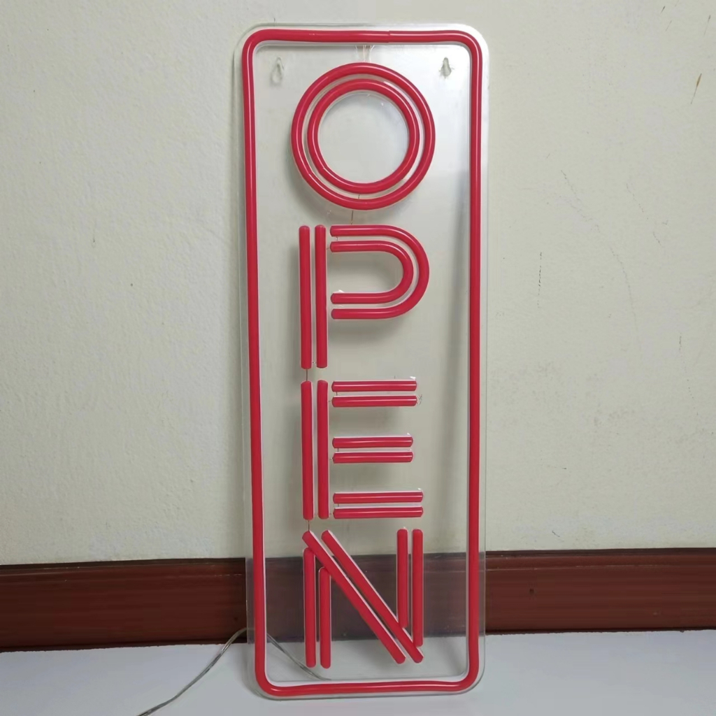 ป้ายไฟLED รูปOPEN ป้ายไฟ ป้ายไฟตัวอักษรป้ายไฟนีออน วัสดุอะคริลิกโปร่งใส คุณพาพสูง สำหรับตกแต่ง