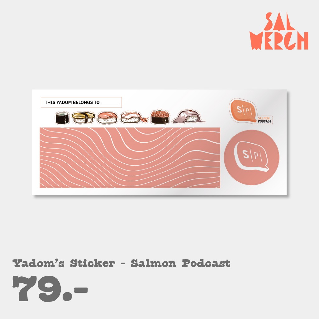 YADOM'S STICKER - SALMON PODCAST(สีชมพู)